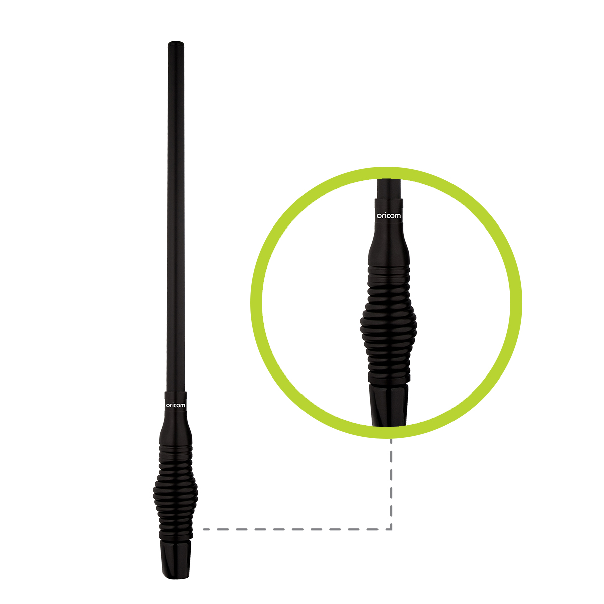 ORICOM ANU930 3dBi UHF CB FIBREGLASS RADOME ANTENNA WITH HEAVY DUTY SPRING BASE