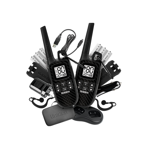 UNIDEN UH620-2DLX 2 WATT 80 CHANNEL UHF HANDHELD RADIO TWIN DELUXE PACK USB