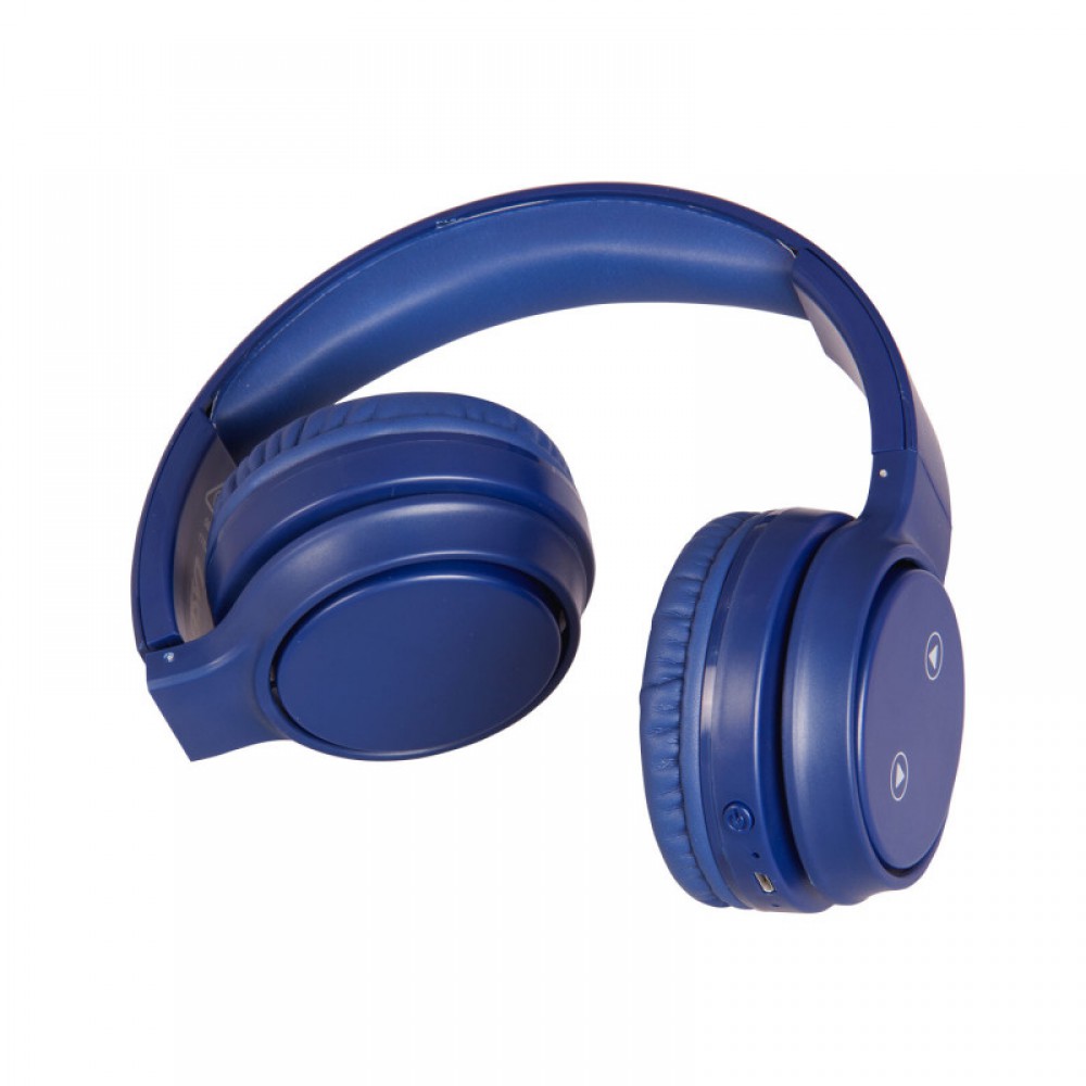 LASER WIRELESS OVER EAR HEADPHONES WITH MIC NAVY BLUE Elite